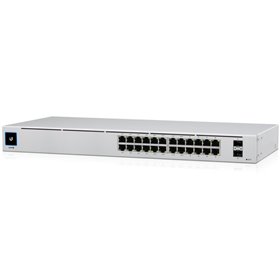 Ubiquiti USW-24-POE Gigabit Layer 2 switch with twenty-four Gigabit Ethernet ports including sixteen auto-sensing 802.3at PoE+ p